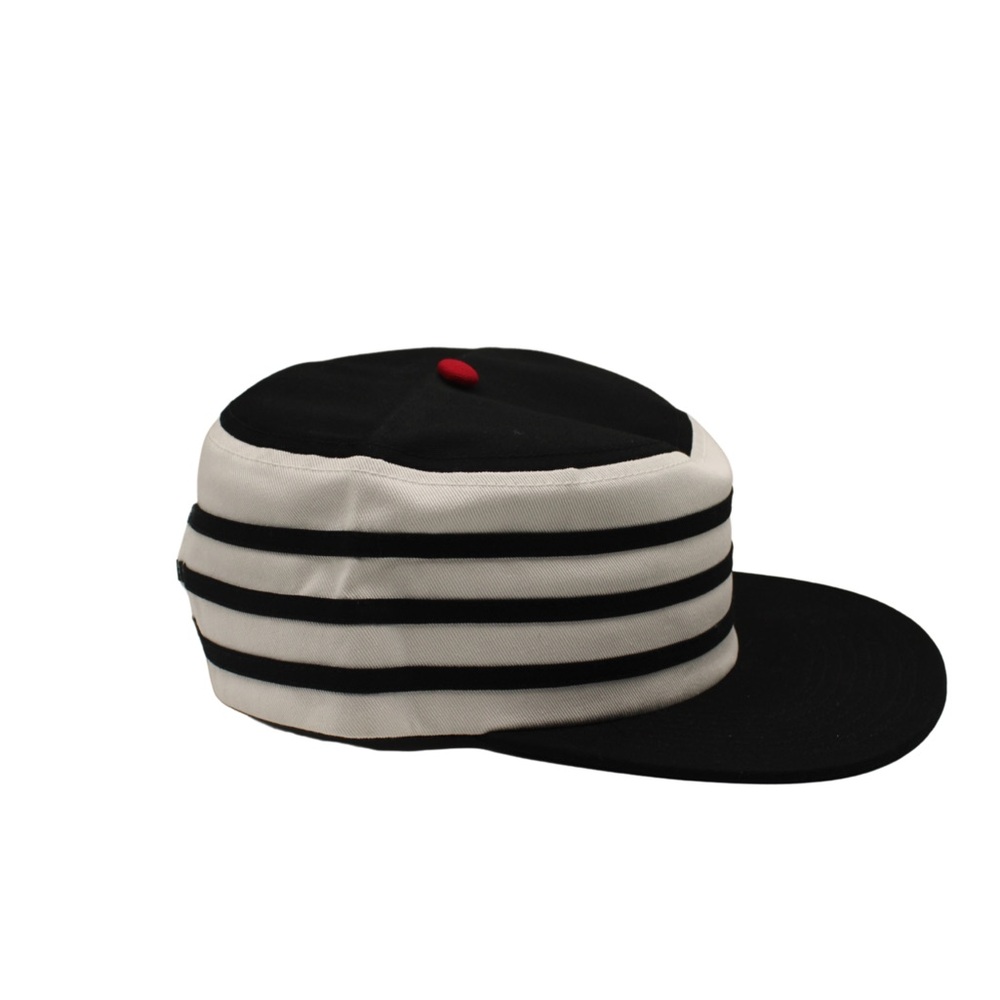 Black and White Striped Men's Hat - Picture 4 of 5